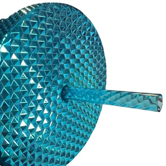 Starbucks 2023 Blue Chrome Studded Venti 24oz Tumbler with Straw - Picture 7 of 7